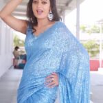 Sowmya Rao Nadig Instagram - 💙.. Costume @divya_varun_official #sowmyasharada #sowmyarao #jabardasth #explore #reels