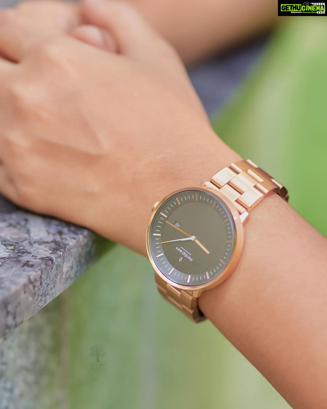 Sridevi Ashok Instagram - Wearing time on my wrist and flaunting it with pride #watches #NordgreenMoments @nordgreenofficial Enjoy an additional discount of 15% by using my code #Sri15 when you shop for Nordgreen watches on it’s website www.riveram.in #nordgreen #nordgreenwatches #watches #luxarywatches #srideviashok