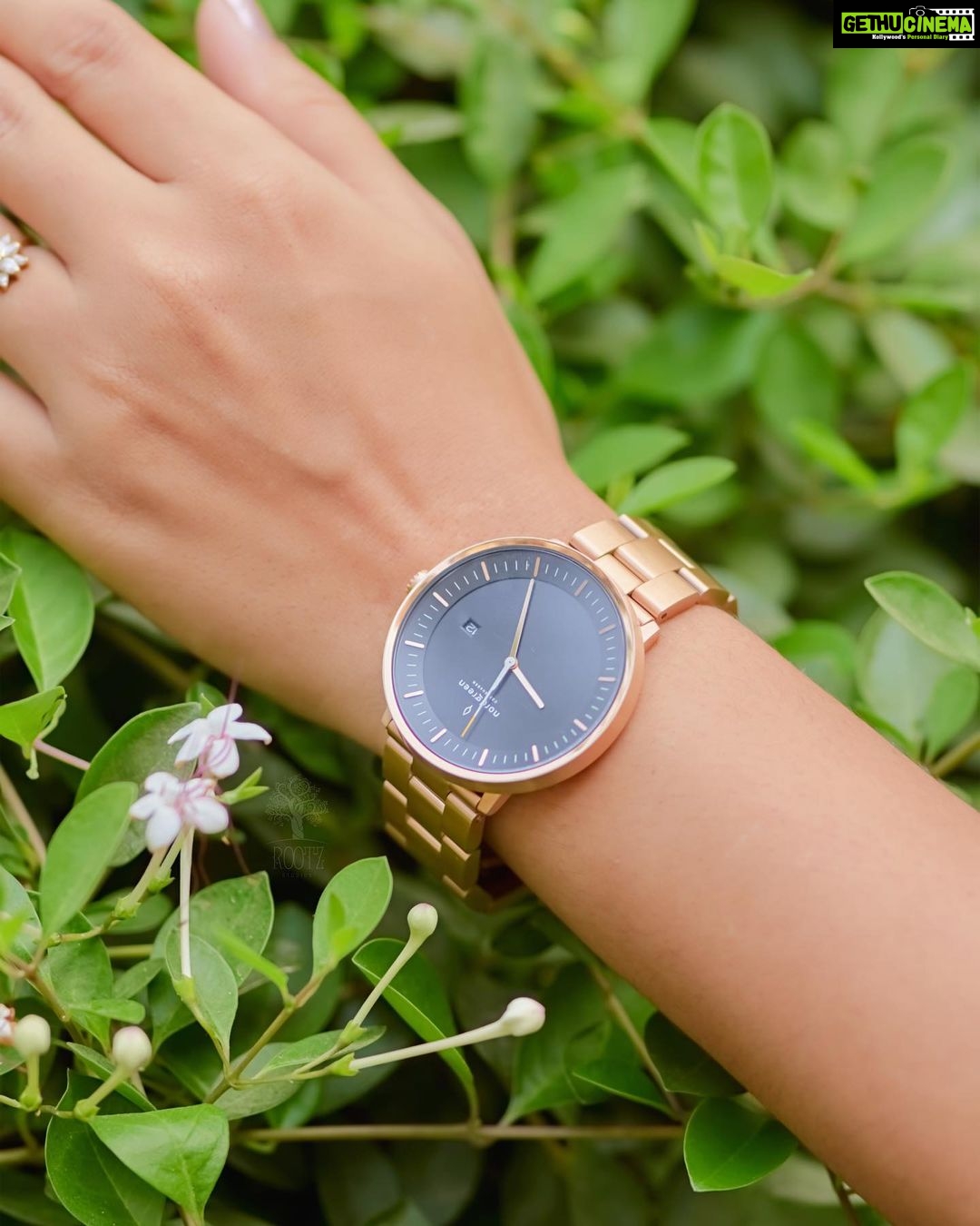 Sridevi Ashok Instagram - Wearing time on my wrist and flaunting it with pride #watches #NordgreenMoments @nordgreenofficial Enjoy an additional discount of 15% by using my code #Sri15 when you shop for Nordgreen watches on it’s website www.riveram.in #nordgreen #nordgreenwatches #watches #luxarywatches #srideviashok