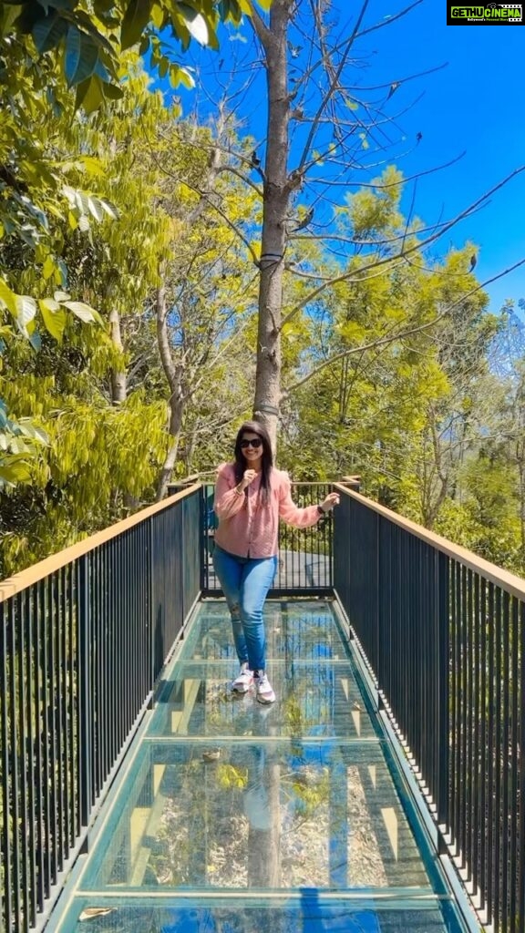Sridevi Ashok Instagram - Going with the trend !! Enjoying the family time vacation at @morickapresort , Wayanad . Such a beautiful place you should plan for your vacation. @loftierholidays #srideviashok #morickapresort #wayanad #resort #familytime #nature #glassbridge #traveldestination #destination