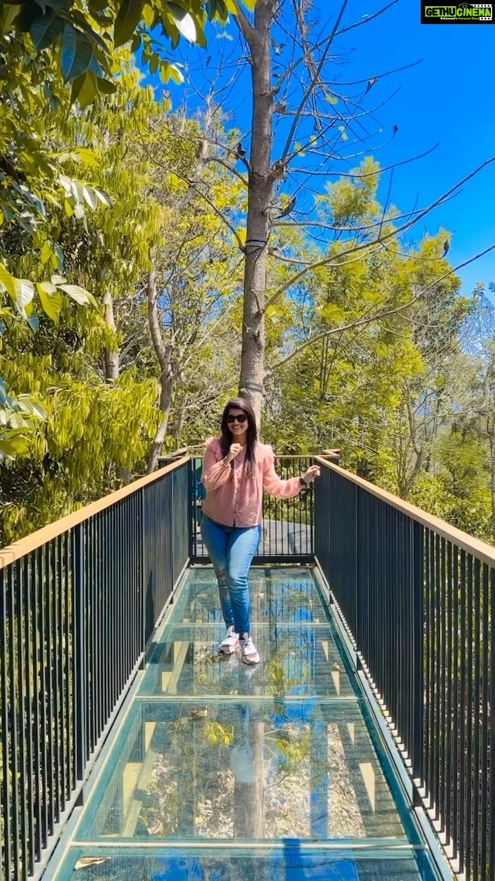 Sridevi Ashok Instagram - Going with the trend !! Enjoying the family time vacation at @morickapresort , Wayanad . Such a beautiful place you should plan for your vacation. @loftierholidays #srideviashok #morickapresort #wayanad #resort #familytime #nature #glassbridge #traveldestination #destination
