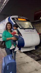 Sridevi Ashok Instagram - Travelling was fun . We always had lovely time travelling with family…Vande Bharath express was so clean and convenient to travel with kids .. I will share my complete experience and review pros and cons in my YouTube channel .. we travelled from chennai to Mysuru ….

#srideviashok #travelwithkids #familytrip #vandebharatexpress #vandebharat #trainjourney #chennaiinfluencer #mysuru