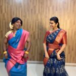 Sridevi Ashok Instagram - Dancing with him is always fun! @nanjilvijayan #srideviashok #kpychampions #kpychampions4 #shootingday #comedyvideos #dance #reelsinstagram #instagood #instadaily