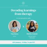 Tara Alisha Berry Instagram - We have often spoken about how therapy can help you take care of your mental health and enable you to cope with your struggles. To give you more insights on how therapy can be beneficial, we thought, who better than someone who has been going to therapy already?! Join us on 6th January, 6:00pm IST, as we go LIVE on Instagram with @taraalishaberry to talk about how seeking professional help enabled them to feel mentally well. 🤍 Drop a '🌼' in the comments section below to let us know you'll be there! #liveoninstagram #livesession #mentalhealth #therapy #therapylearnings #themoodspace