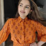 Tara Alisha Berry Instagram - 🧡 @prakritijaipur 🧡 Wearing @prakritijaipur 's Vamika Embroidered Shirt from their Chaashni Collection with Orange Pleated Pants. 📸 @usmmusicofficial @iyer.aarti #prakritijaipur #handblockprint
