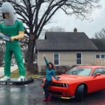 Vidhya Instagram - Cross country road trip♥️ #Newyork2Losangeles #historicRoute66 #DodgeChallengerGT #Geminigiant 📸 @imichael.1 Gemini Giant