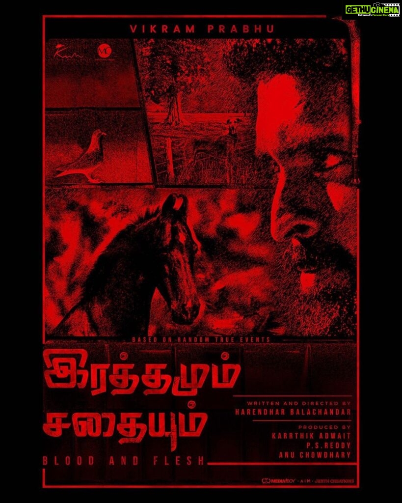 Vikram Prabhu Instagram - Need all of your encouragement for this one! Let’s go team! 💪👍😊 இரத்தமும் சதையும் - Blood and Flesh. Written and Directed by: @harey_b Produced by: @karthikfilmmaker @ctcmediaboy @teamaimpro #bloodandflesh #rathamumsadhaiyum.