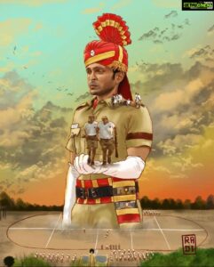 Vikram Prabhu Instagram - Sharing a wonderfully done concept art of #Taanakkaran by @rathi_art . Grateful to have admirers like this. Thank you from me and my taanakkaran team🧡🙏😊
