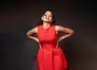 Aditi Shankar Instagram - If you’re sad , add more lipstick and attack 😄♥️🫶 . . . . . . . . . . . . . . . . Styled by : @anuvardhan 💄: @pinkylohar 📸: @kiransaphotography