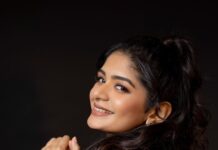 Aditi Shankar Instagram - If you’re sad , add more lipstick and attack 😄♥️🫶 . . . . . . . . . . . . . . . . Styled by : @anuvardhan 💄: @pinkylohar 📸: @kiransaphotography