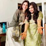 Aditi Vats Instagram - I'm so thrilled to celebrate this wonderful day with you @kritikalodha, best wishes for a long and happy life,may the distance we live with never touches our heart and our bond , we live in different countries now but yet so close, may you find all the happiness in the world, may u keep loving me and I keep loving you like this , may you find the same ethereal bond with Abhishek. Happy Mahendi my love ♥️♥️♥️♥️