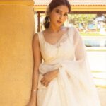 Aishwarya Lekshmi Instagram - 🦢 Saree : @toraniofficial Earring : @anmoljewellers Styling : @stylebyami @garimagarg14 Pictures : @kiransaphotography Hair : @soverpukhrambam