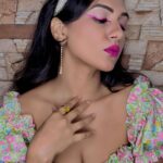 Akansha Chamola Instagram - 🌸🌸🌸 . . . . . . . . . . . . . . . . . . . . . . . . . . . . . . #instagood #prettygirls #instafashion #mood #floraldress #pinklips #wingedliner #instamakeup #instalove #instalook #lookbook #summeroutfit #curvyfashion #womanpower