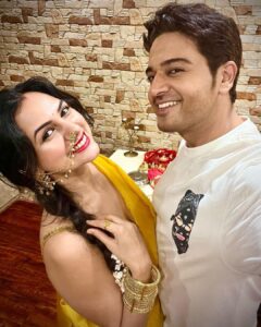 Akansha Chamola Instagram - The entire universe conspired for us to be together …. 🥂cheers universe for helping me ruin This man’S peaceful life 😜😜😜 

.
.
.
.
.
.
.
.
.
.
.
.
.
.
.
.
.
.
.
.
.
.
.
.
.
.
.
.
.
.
.

#karwachauth #indianfashion #indianfestival #couplegoals #marriagegoals #coupleselfie #selfienation #happy #instacute #lovehim #instalove #instacouple #instagood #trending #foryou #couplestyle #gratitude