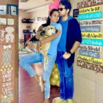 Akansha Chamola Instagram - Home is where I can look ugly n enjoy it 👻……… where dog hair sticks to everything but the dog 🐕 …… where Gaurav khanna continues to be in his #savage element 😜 Door hanging 🚪 by @angeekaar_thecraftypalette . . . . . . . . . . . . . . . . . . . . . . . . . . . . . . . #familygoals #pictureperfect #happy #instapost #instahome #instafamily #latenightpost #instadogs #dogsofinstagram #doglife #dogmom #blessed #gratitude #happyfamily #happyfaces #foryou #trending #gauravkhanna #couplegoals #love