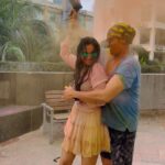Akansha Chamola Instagram - रंग सारी गुलाबी………….. . . Thankyou @esshanya_s_maheshwari for shooting us while i mercilessly kept dragging u everytime🫣🫣 . . . . . . . . . . . . . . . . . . . . #holi #holifestival #colors_of_day #reelsinstagram #reelgram #reelindia #couplegram #couplegoals #couplefashion #couplestyle #fashiongram #couplereels #romance #bollywoodhot #bollywoodsongs #trending #foryou #happycouple #cutereels #marriagevibes #marriagegoals #happyday #indiangirls #indianfestival #rang #gulabi #desi