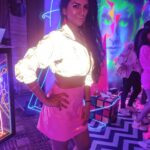 Akansha Chamola Instagram - There is No limit to how radiant one can be --- well I took it waaaay too seriously 🤪🤪🤪 . . . . . . . . . . . . . . . . . . .. . . .. . . . . . . . #cosplay #themeparty #neonparty #glowup #uvparty #instalit #glowglowing #neonlights #instadaily #foryoupage #stylegram #fashiondiaries #clubwear #lookbook #instamakeup #radiant #prettysavage #lit #instagood #instapic #me #happy #crazygirl #crazymakeup