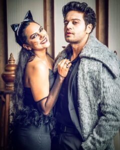 Akansha Chamola Instagram - When #Catwoman 🐈 meets #dracula 🧛
.
.
.
.
.
.
.
.
.
..
.
.
.
.
.
.
.
.
.
.
.
.
.
..
.
..
.
.
.
.
.
.
#halloween🎃 #halloweenparty #dressup #cosplay #couplefashion #couplegoals #relationshipgoals #couplestyle #coupleofinstagram #gauravkhanna #Mr&Mrs.khanna #fashiondiaries #instamakeup #instalook #instahair #stylegram