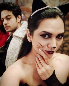 Akansha Chamola Instagram - When #Catwoman 🐈 meets #dracula 🧛
.
.
.
.
.
.
.
.
.
..
.
.
.
.
.
.
.
.
.
.
.
.
.
..
.
..
.
.
.
.
.
.
#halloween🎃 #halloweenparty #dressup #cosplay #couplefashion #couplegoals #relationshipgoals #couplestyle #coupleofinstagram #gauravkhanna #Mr&Mrs.khanna #fashiondiaries #instamakeup #instalook #instahair #stylegram