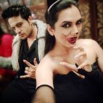 Akansha Chamola Instagram - When #Catwoman 🐈 meets #dracula 🧛 . . . . . . . . . .. . . . . . . . . . . . . . .. . .. . . . . . . #halloween🎃 #halloweenparty #dressup #cosplay #couplefashion #couplegoals #relationshipgoals #couplestyle #coupleofinstagram #gauravkhanna #Mr&Mrs.khanna #fashiondiaries #instamakeup #instalook #instahair #stylegram