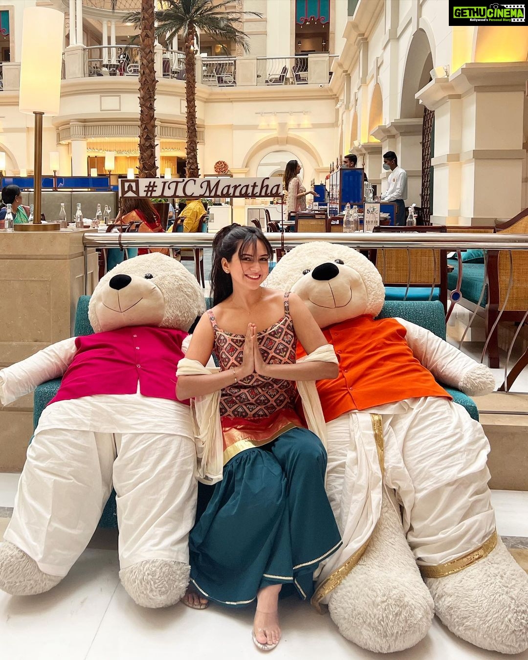Akansha Chamola Instagram - Doing the bear 🧸 minimum So Just bear 🧸 with me 🤣😝 . . . . . . . . . . . . . . . . . . . . . . . . . . . . . . . . . . . . . #selflove #selfawareness #selfacceptance #happydiwali #teddybear #indian #indianvibes #desi #indiangirl #instacute #instafashion #fashiongram #lookbook #instahair #instastyle #happy #blessed #gratitude #pretty #indiandresses #diwali #diwalivibes #diwalilook #itcmaratha #itcmarathamumbai