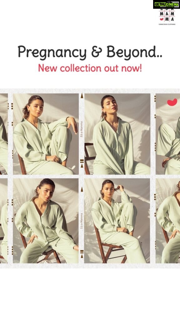 Alia Bhatt Instagram - These relaxed, ultra-soft shirts are designed for all moms! Available in multiple styles, these will become your go-to favourites for an everyday look! Clothes for pregnancy & beyond. New collection out now on @edamamma☀️🫶🏼 (credits in tags)
