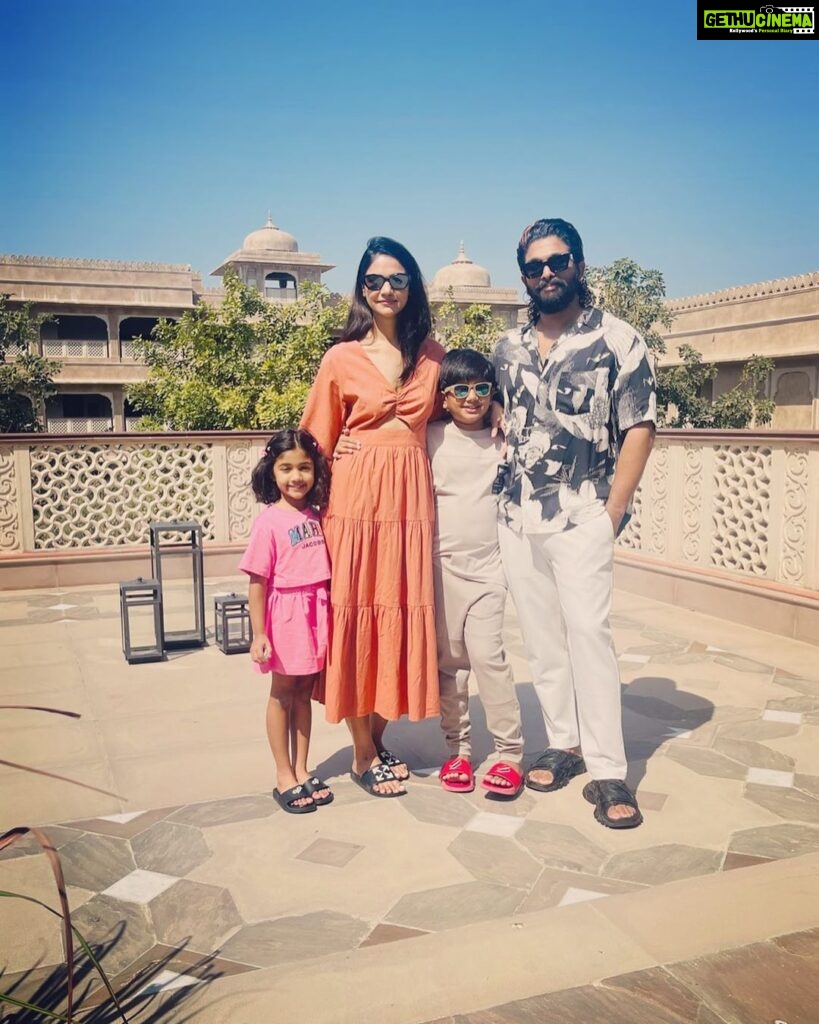 Allu Arjun Instagram - Had such a lovely time here … A short sweet break with family ❤️🤍💖 Six Senses Fort Barwara