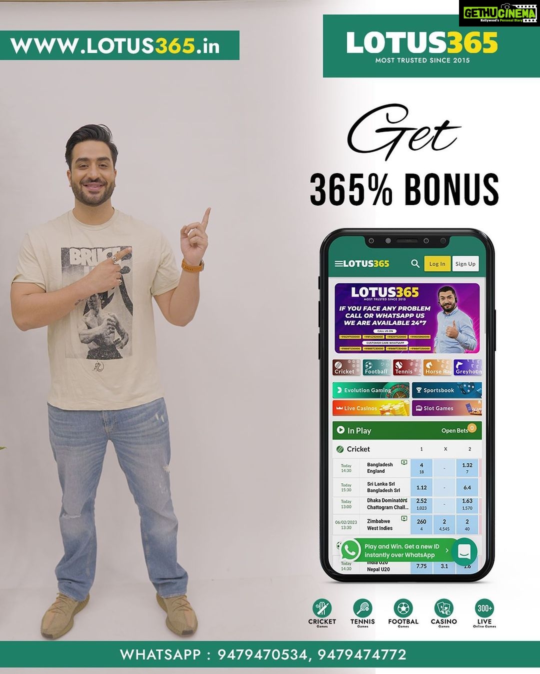 Aly Goni Instagram - Agar life mein karna hai paison ka flex toh aa jao on Lotus365.in aur jeeto karodon ke cash prizes everyday aur poore karo apne saare sapne with @lotus365world Only on www.lotus365.in you’ll get total transparency, zero hidden costs, and zero taxes on your winnings. Bet directly on teams and win crores in cash prizes in a snap of your fingers. Open Your Account instantly, just msg Or Call On Numbers given below- Whatsapp - +9194777 77302 +9193434 29343 +9193432 41313 Call On - +91 8297930000 +91 8297320000 +91 81429 20000 +91 95058 60000 Disclaimer- These games are addictive and for Adults (18+) only. Play Responsibly.