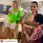 Ameesha Patel Instagram - Posted @withregram • @instantbollywood Waooooo! Truly amazing from western to Indian … our sakina truly can carry of any attire looking at her stunning best. #ameeshapatel 👍🏻💚💚💚💚💚💚