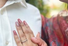 Ameya Mathew Instagram - A Vow Sealed : Rings Exchanged, Our Love forever encircled. 💍❤️🧿 . . 📸 @nithin_katticaran 💅🏻 @nails_by_rakhi 💄 @neethusmruthy . #forevermine #engaged #❤️ Kochi, India