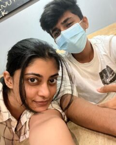Ammu Abhirami Instagram - Hey♥️ @sarva_naane , my little brother, my big brother, my friend, my companion, my partner in crime, my advisor, my free in-house therapist, my comedian, my comforting shoulders, my 1st child it’s your birthday today♥️🧿… 
  I remember the day when our parents first put you on my lap saying this is your little thambi who is always going to be there with you forever! I was very happy but I was also a little sad and jealous that someone else had come to share the love and snacks I received that was supposed to be all mine…
 Little did i know you’d take my complete heart and love too??? You’d become my everything ! I love you sarva♥️
Enikum nee happya erukanum ,
Sirichite erukanum , epovum kodave erukanum , I’m seriously blessed to have a brother like you 🧿♥️✨….
Happiest birthday sarva♥️🤗
 Ps: I love you and you should always remember that you have been delicately picked from cooperation kuppaithotti near hospital when you were an infant ☺️♥️…