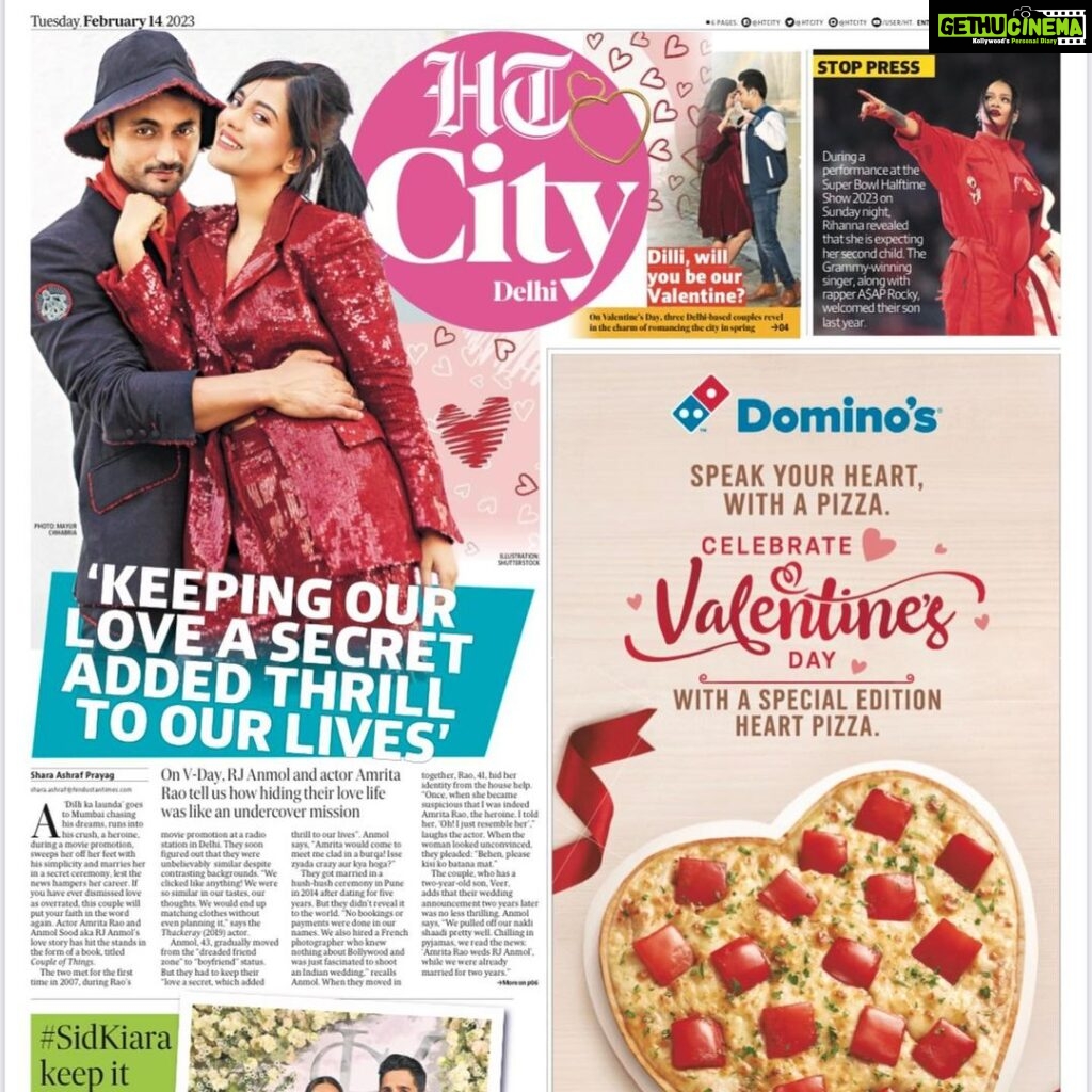 Amrita Rao Instagram - This One Made Our Valentine’s SPL @kalra.sonal ❤️Much Love ! This is certainly One of Our Best Interviews Together 🤗 @sharaashraf cheers 🥂 @htcity #valentines #love #loveisintheair
