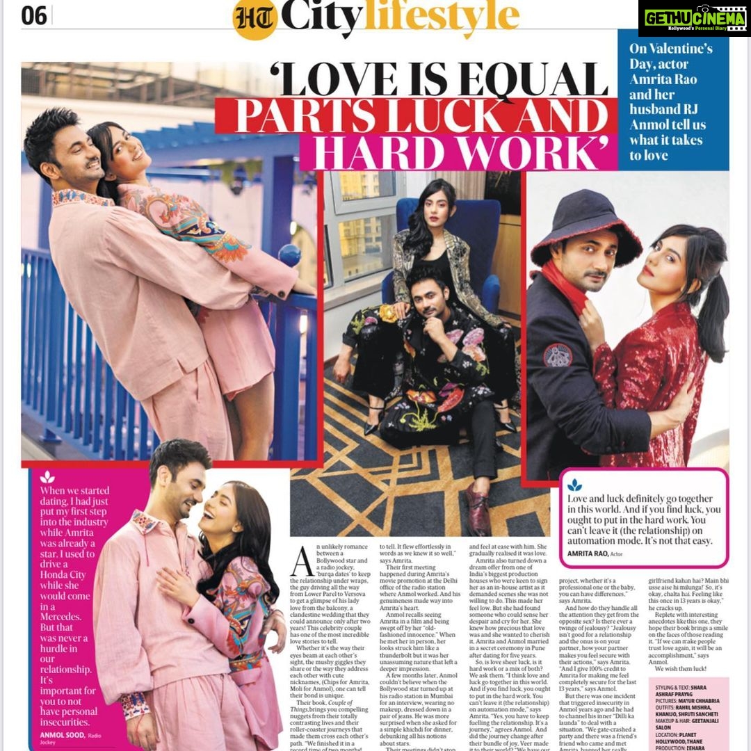 Amrita Rao Instagram - This One Made Our Valentine’s SPL @kalra.sonal ❤️Much Love ! This is certainly One of Our Best Interviews Together 🤗 @sharaashraf cheers 🥂 @htcity #valentines #love #loveisintheair