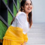 Amrutha Nair Instagram - 💛🥰 Outfit @udupp_by_devikaraju Location @blushingtone_by_veenavineeth MUA @blushingtone_by_veenavineeth Pic @vipinjkumar
