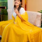 Amrutha Nair Instagram - 💛🥰 Outfit @udupp_by_devikaraju Location @blushingtone_by_veenavineeth MUA @blushingtone_by_veenavineeth Pic @vipinjkumar