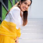 Amrutha Nair Instagram - 💛🥰 Outfit @udupp_by_devikaraju Location @blushingtone_by_veenavineeth MUA @blushingtone_by_veenavineeth Pic @vipinjkumar