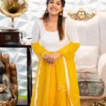 Amrutha Nair Instagram - 💛🥰 Outfit @udupp_by_devikaraju Location @blushingtone_by_veenavineeth MUA @blushingtone_by_veenavineeth Pic @vipinjkumar
