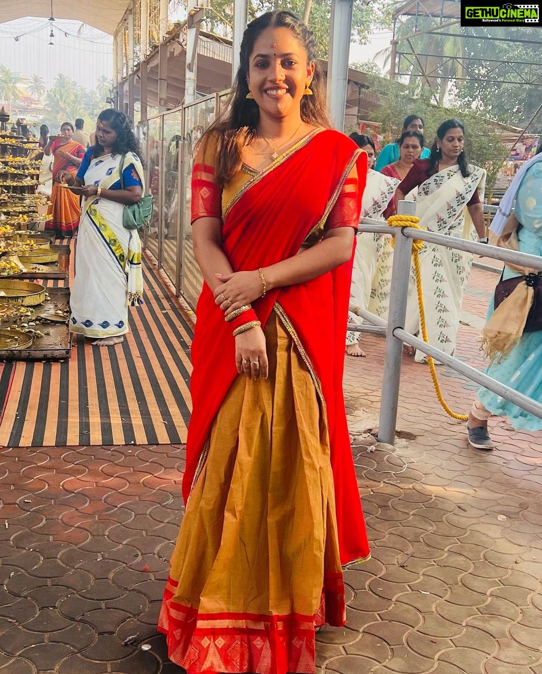 Amrutha Nair Instagram - Attukal Costume @ambily__nair mom❤️
