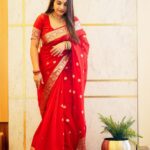 Amrutha Nair Instagram - ♥️ Attire @varnudais #instagram #selflove #model #saree #trendingreels #trending #tamil