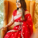 Amrutha Nair Instagram - 🌹 @nila_make_overs Saree @varnudais