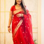 Amrutha Nair Instagram - ♥️ Attire @varnudais #instagram #selflove #model #saree #trendingreels #trending #tamil