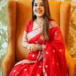 Amrutha Nair Instagram - 🌹 @nila_make_overs Saree @varnudais