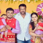 Amulya Instagram - ಹೃತ್ಪೂರ್ವಕ ಧನ್ಯವಾದಗಳು -Heartful thanks 🙏 @darshanthoogudeepashrinivas sir for gracing the occasion of ‘Atharv & Aadhav ‘ naming ceremony and blessing them 😍 #dboss