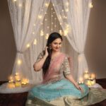 Amulya Instagram - 🪔 #deepavali #diwali Decor - @giggly_tots Photography - @giggly_tots Designed by - @sanvis_boutique Make up - @divyagowda670