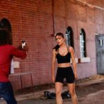 Amy Jackson Instagram - Behind the scenes with India’s number one action choreographer and dear friend, Silva ji, rehearsing for the fight sequences in our upcoming action thriller #MISSION - releasing Summer 2023 @aloyoga