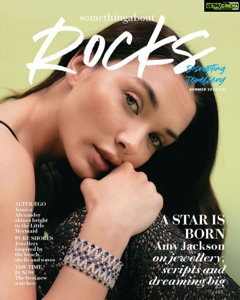 Amy Jackson Instagram - Presenting Something About Rocks’ summer 2023 cover star: Amy Jackson. In conversation with #JessicaBumpus, @iamamyjackson spills on her latest Bollywood projects, Mission and Crakk, as well as on her favourite jewellery and relationship with Swiss jeweller @chopard. Read the full cover story in our summer issue, out now. #AmyJackson wears @chopard white gold haute joaillerie bracelet, set with blue sapphires and diamonds; @wolford top; @louisvuitton leggings, photography by @hannah.cosgrove with styling (jewellery) by @felixbischof_, styling (fashion) by @aliciarobynellis, make up by @barriegmakeup, hair by shukeelhair, jewellery assistant @joshuahendren and styling assistant @imymoore.