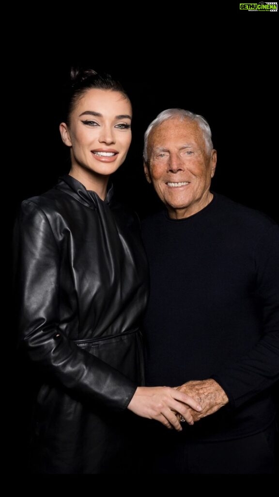 Amy Jackson Instagram - Congratulations Mr @giorgioarmani on your incredible show & thankyou to my @armanibeauty family for another beautiful occasion 🖤 #MFW