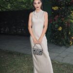 Amy Jackson Instagram - Summer lovin’ with so many beautiful friends at the @veronicabeard garden party last night. Congratulations to the fabulous Veronica duo on their new collection ✨ Glam by THE boys @thebradylea @andrewdentonmakeup ❤️‍🔥 #AD The Serpentine