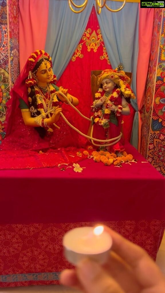 Anagha Bhosale Instagram - Kartik (Damodar) is the best, the purest of purifiers, and most glorious of all months. Kartik month is particularly dear to Lord Sri Krishna. This month is full of bhakta vatsalya. Any vrata, even the smallest, will yield huge results. The effect of performing a Kartik Vrata lasts for one hundred lifetimes, Kartik or the festival of offering lamps to Lord Krishna, glorifies Lord Krishna’s pastime of being bound with ropes by Mother Yashoda. It’s said that the lord has given us the body as a vehicle and by that our soul can go to Bhagvad Dham, but need to use the body and mind in the Krishna Bhakti and get the best opportunity to go back to Godhead. Many festivals related to Krishna’s or His devotees pastimes occur during this month: Rasa-lila, Damodar lila, Diwali, Govardhan puja, Appearance of Radha-kund and the Disappearance of Srila Prabhupada. Damodara-lila is a sweet pastime of the Lord showing us how He could be bound by the love and affection of His devotees. Another pastime is Lord krishna went to jungle for guo (cow) charane first time.