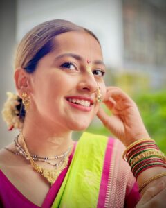 Anagha Bhosale Instagram - After a long time✨ -  #marathimulgi 
Beauty lies in the eye of the beholder 🦚 
Hari Hari